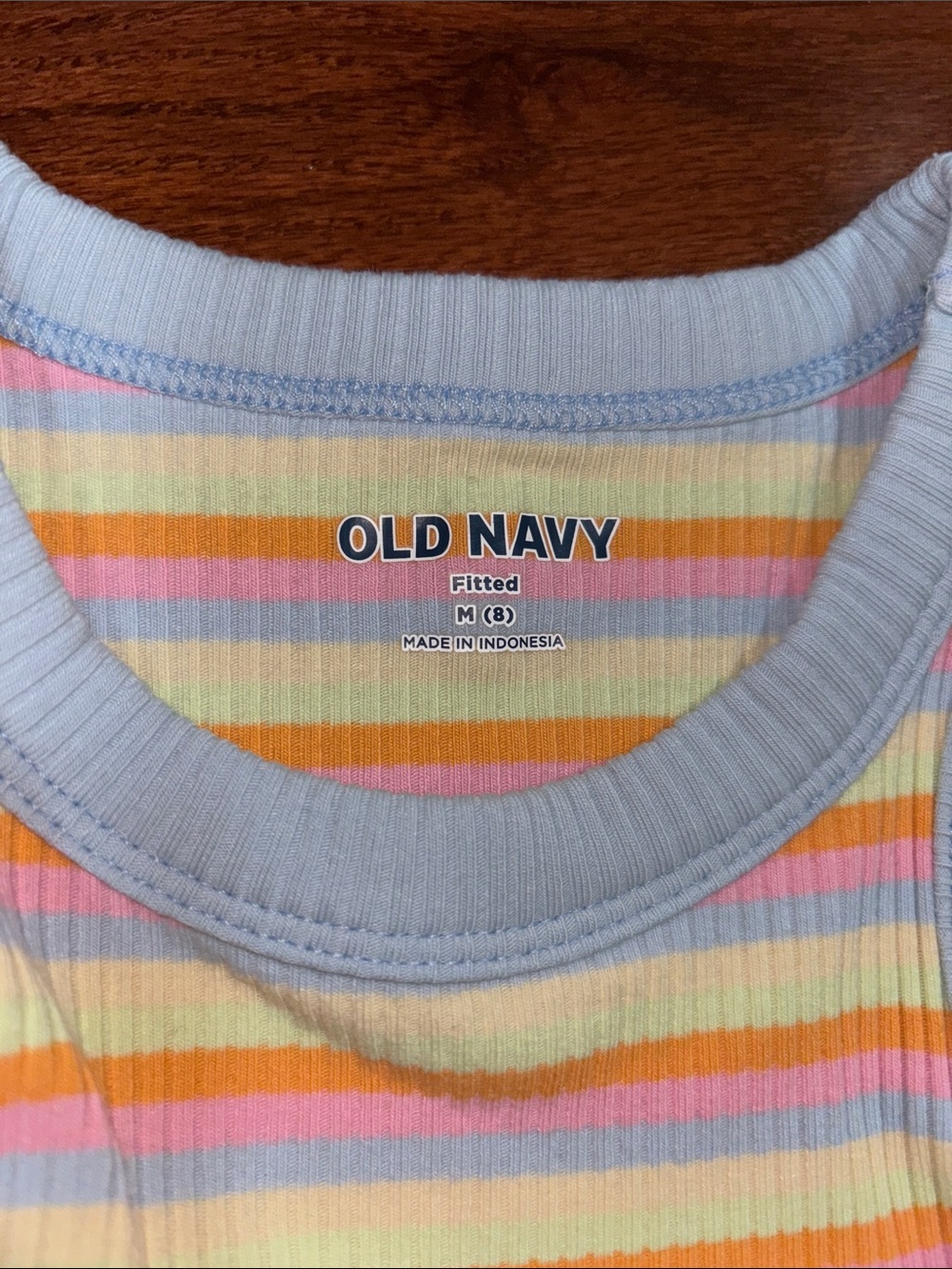 Old Navy Pastel Striped Ribbed Tank - Picture 2 of 2